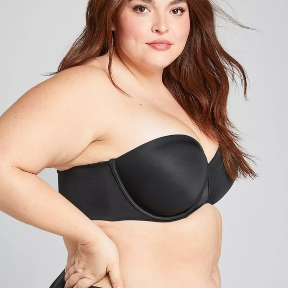44DD Size bra Black Lightly Lined Multi-way strapless lane bryant cacique - Picture 3 of 4